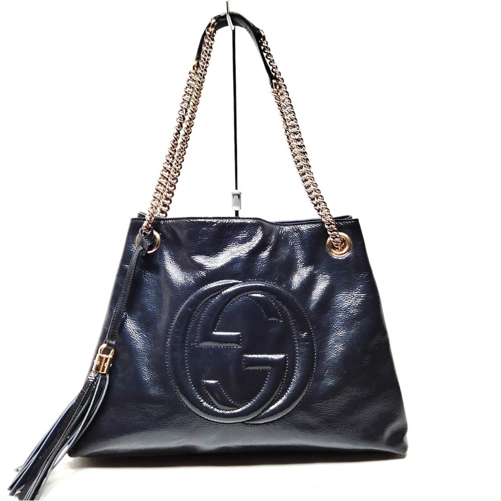 Gucci Soho Chain Navy Tote